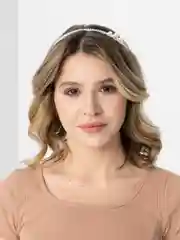 Слоновая кость ободок с жемчугом, металлический