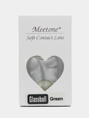 Цветные линзы Glassbal Green 0.00, зеленые, без диоптрий