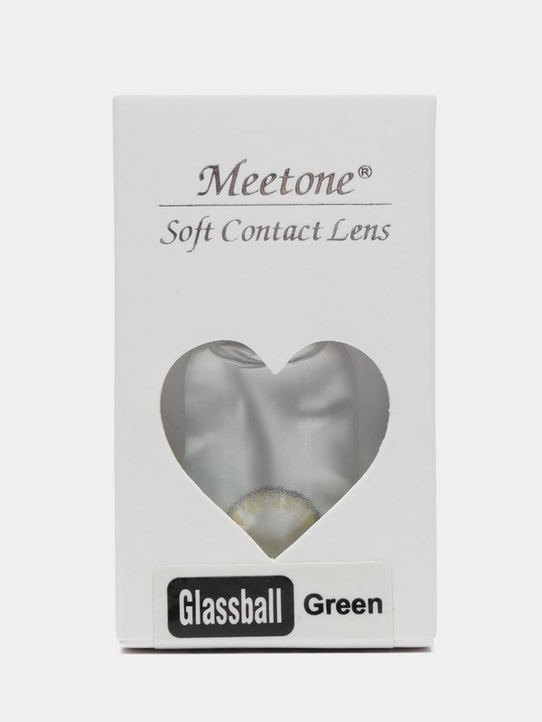 Цветные линзы Glassbal Green 0.00, зеленые, без диоптрий