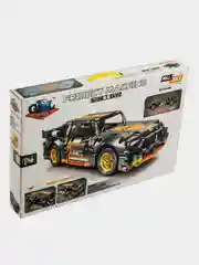 Черный конструктор "Гоночная машина Supercar", с инерционным механизмом