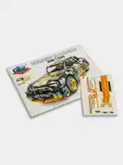 Черный конструктор "Гоночная машина Supercar", с инерционным механизмом