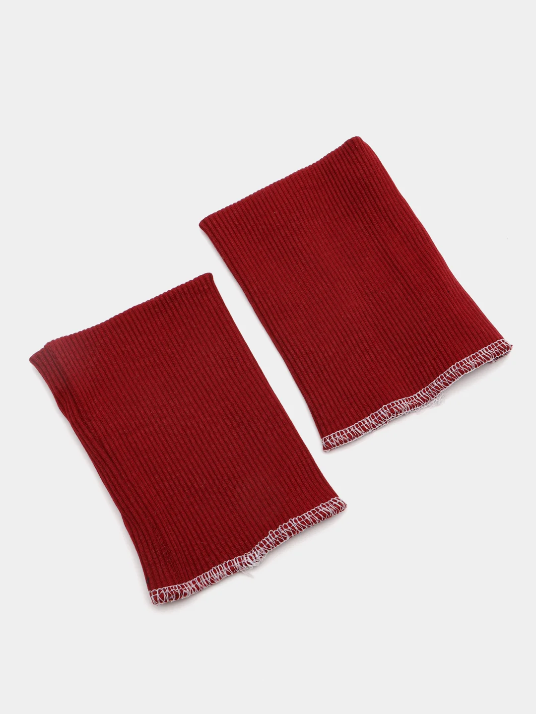 Бордовый манжеты трикотажные, кашкорсе, 1 пара, 9 х 14 см