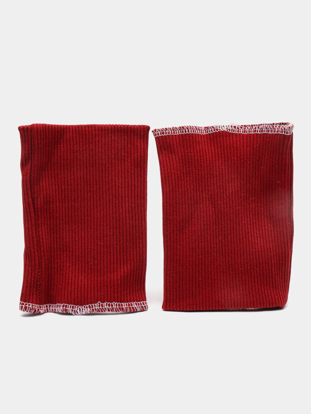 Бордовый манжеты трикотажные, кашкорсе, 1 пара, 9 х 14 см