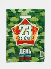 Фиолетовый пакет полиэтиленовый для мужчины, 30 х 40 см, мужской на 23 февраля