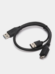 Кабель micro USB B 3.0 AM, двойной Y кабель для жесткого диска HDD, SSD переходник micro B