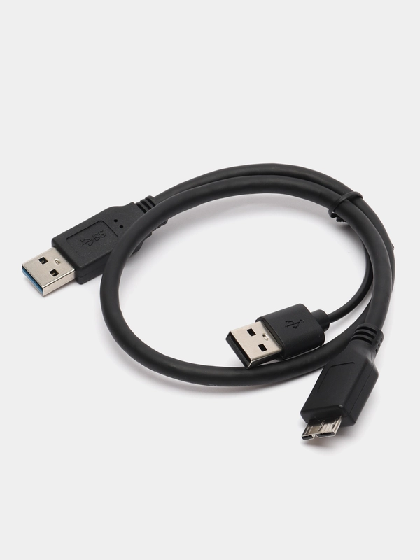 Кабель micro USB B 3.0 AM, двойной Y кабель для жесткого диска HDD, SSD переходник micro B