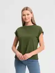 Хаки футболка женская, с укороченным рукавом