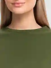 Хаки футболка женская, с укороченным рукавом