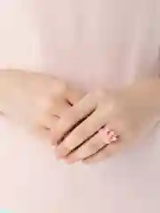 Розовый кольцо детское "Корона"