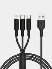 Кабель зарядный HOCO X25 "3-в-1" (Type-C/Lightning/MicroUSB, для iPhone и Android)