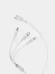 Белый кабель зарядный HOCO X25 "3-в-1" (Type-C/Lightning/MicroUSB, для iPhone и Android)