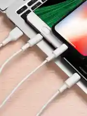 Белый кабель зарядный HOCO X25 "3-в-1" (Type-C/Lightning/MicroUSB, для iPhone и Android)