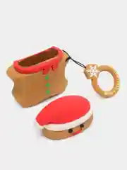 Коричневый чехол для кейса AirPods 2 Case, объемный, 3D, ударопрочный, силиконовый