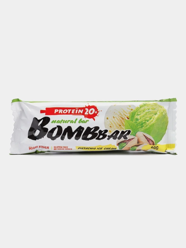 Батончик протеиновый BOMBBAR, фисташковый пломбир, 60 г