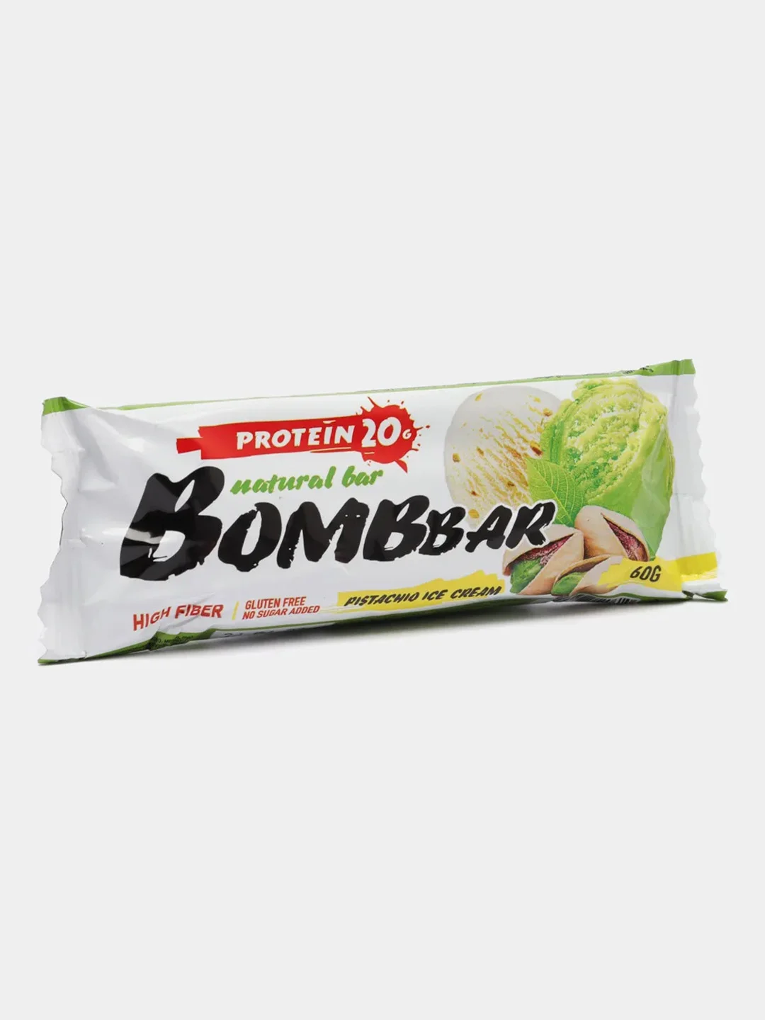 Батончик протеиновый BOMBBAR, фисташковый пломбир, 60 г
