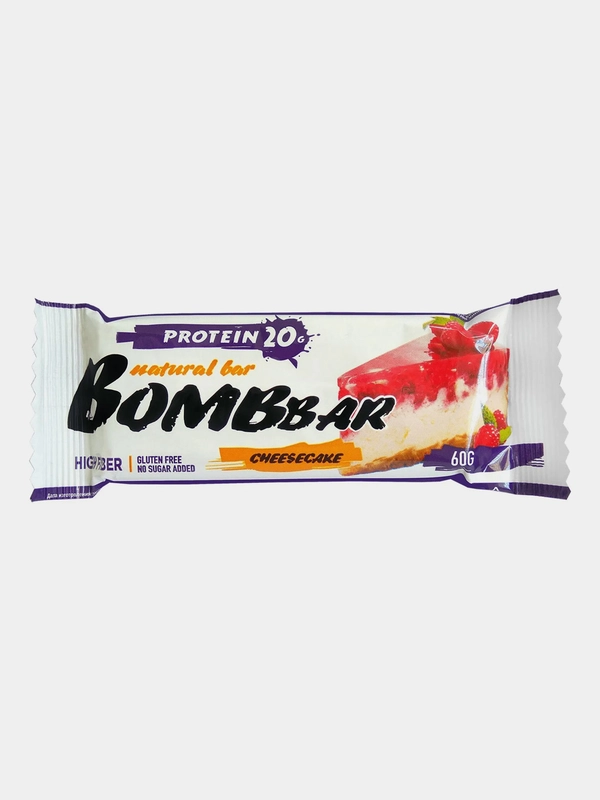 Протеиновый батончик "Bombbar", малиновый чизкейк, 60 г