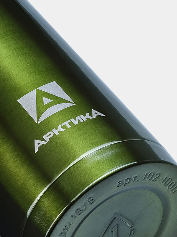 Зеленый термос для чая 1 литр Арктика, с узким горлом