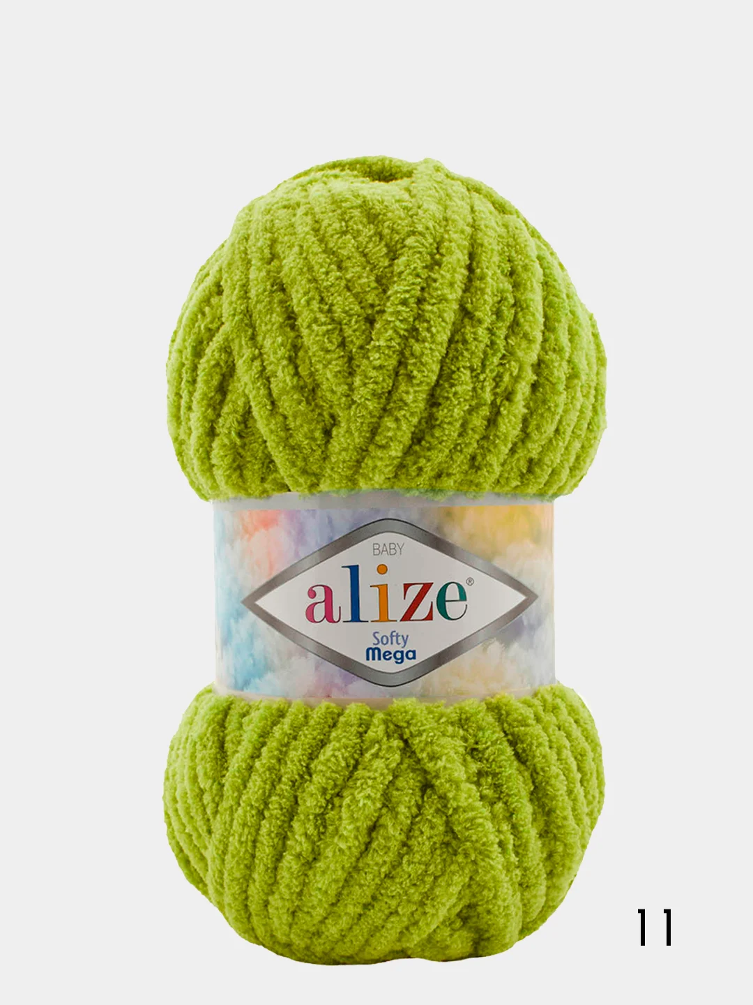 Лесной зеленый пряжа Alize Softy mega (Ализе софти мега), 100 г, 70 м