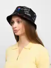 Черный молодежная панама с рисунками