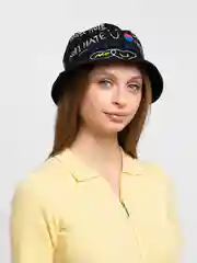 Черный молодежная панама с рисунками
