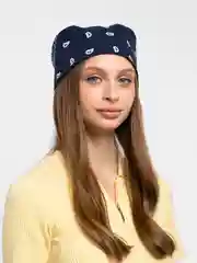 Синий меланж хлопковый платок, бандана