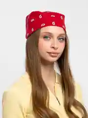 Алый хлопковый платок, бандана