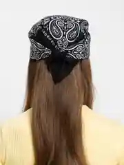 Черный хлопковый платок, бандана