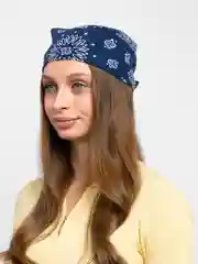Синий хлопковый платок, бандана