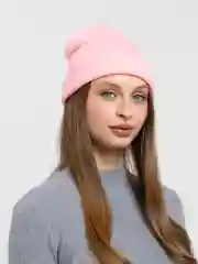 Вишнёвый шапка бини вязаная, однотонная, унисекс