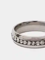 Серебряный кольцо  со стразами, нержавеющая сталь