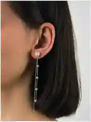 Серьги подвески с жемчугом на Новый год