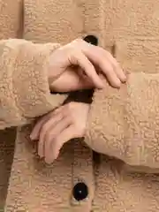 Коричневый дубленка с искусственной шерстью