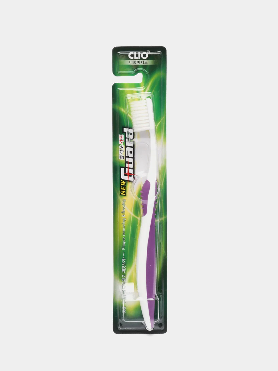 Пурпурный зубная щетка CLIO New Guard R Toothbrush, с двумя видами щетинок