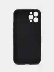 Черный чехол Silicone Case для iPhone 12, 12 Pro, Max, 12 mini, 13, 13 Pro, Max с защитой камеры