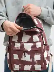 Бордовый рюкзак женский , мужской в клетку