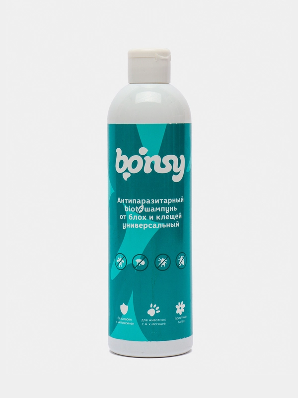 Антипаразитарный BIO-шампунь Bonsy, от блох и клещей, универсальный, 500 мл