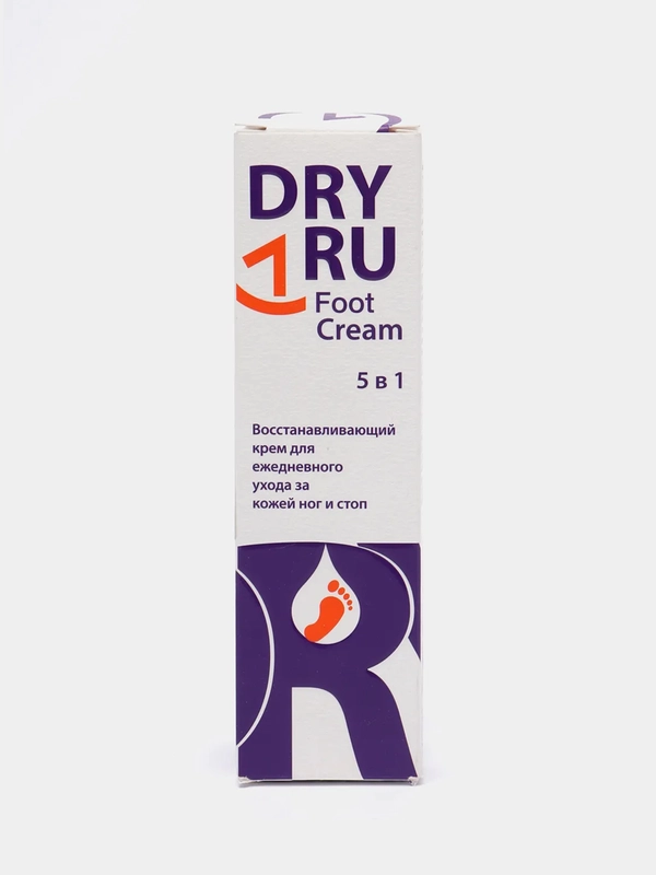 DRY RU Foot Cream 5в1, восстанавливающий крем для кожи ног и стоп, 75мл, Драй Ру Фут Крем