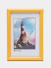 Желтый фоторамка со стеклом, 10 x 15, А6, пластиковая