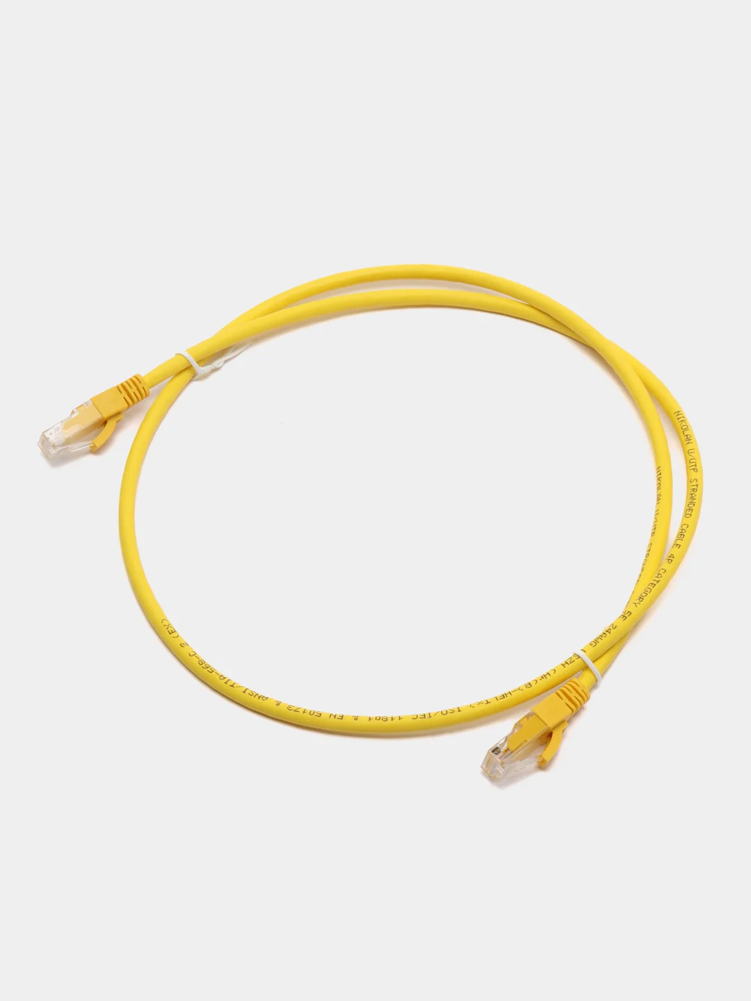 Желтый кабель LAN, UTP для интернета, патч-корд Кат.5Е RJ-45/8P8C 1м