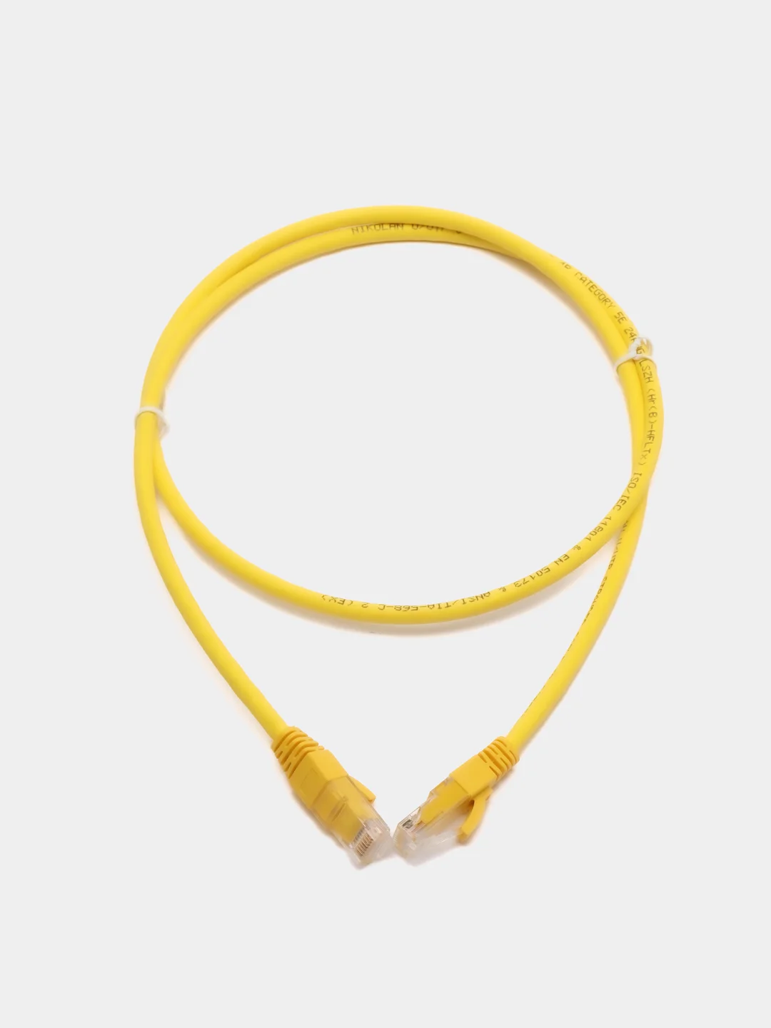 Желтый кабель LAN, UTP для интернета, патч-корд Кат.5Е RJ-45/8P8C 1м