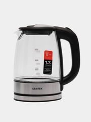 Чайник Centek CT-0058 Sydney, стекло, 1.7 л, 2200 Вт, LED-подсветка