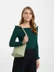 Мятный сумка женская через плечо из эко кожи с цепью, сумка кросс-боди