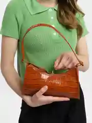 Коричневый сумка женская, через плечо, из экокожи