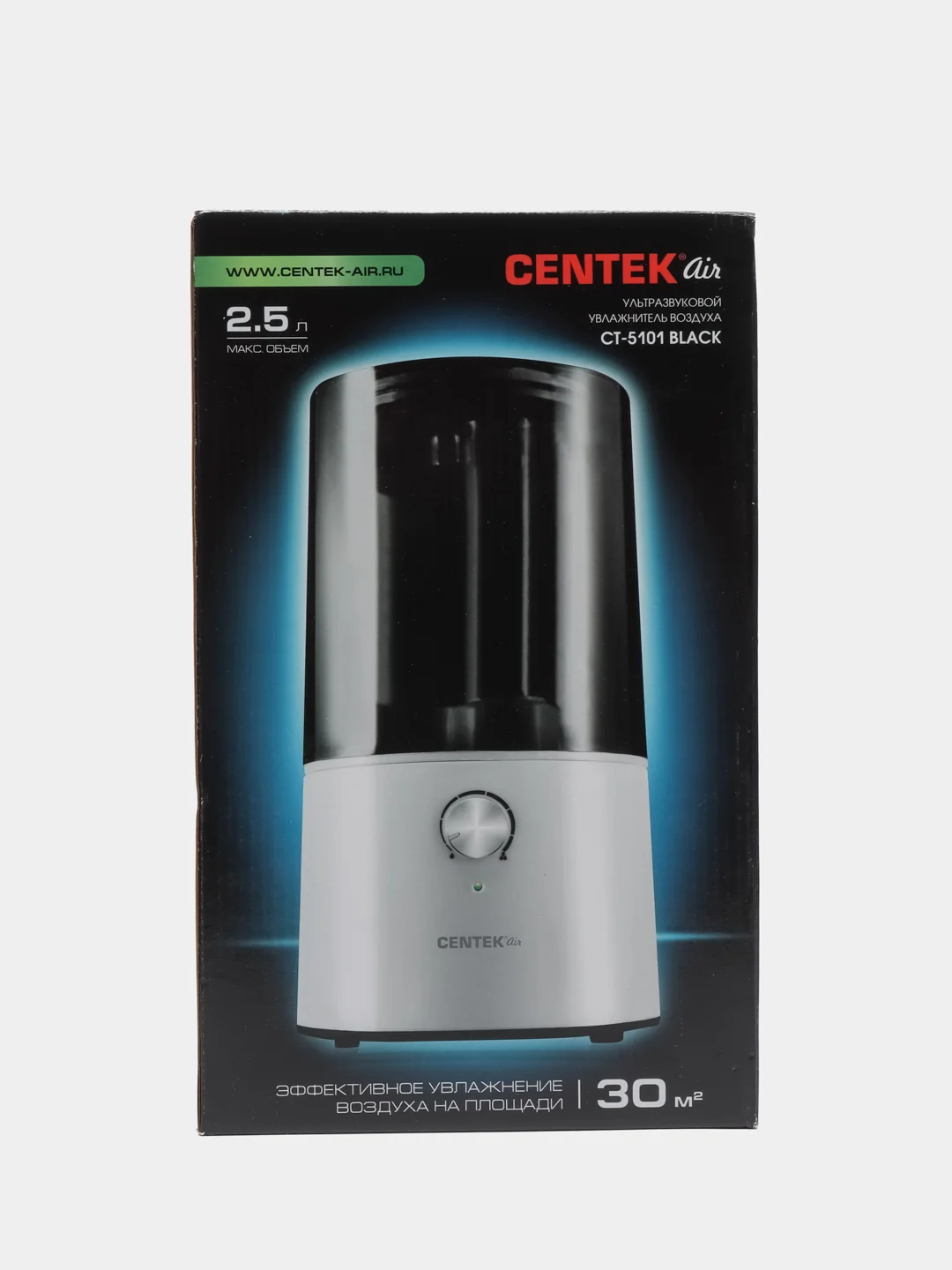 Ультразвуковой увлажнитель воздуха Centek СТ-5101 black 300мл/ч 8.5ч работы, 2,5л, 30м2