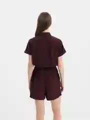 Багровый комбинезон с шортами, женский