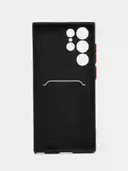 Черный чехол для Samsung Galaxy S22 / S22 Plus / S22 Ultra, с карманом для карт прозрачный