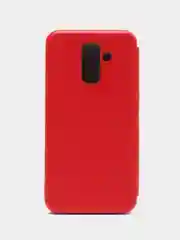 Красный чехол книжка Samsung Galaxy A6 Plus 2018 / J8 2018, Самсунг Галакси А6 Плюс / Джи8 2018