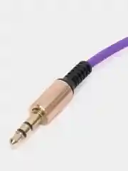 Фиолетовый аудио кабель AUX с угловым штекером и пружинкой, jack 3,5 мм