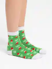 Желтый носки с новогодним принтом