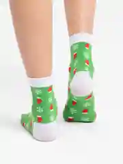 Желтый носки с новогодним принтом
